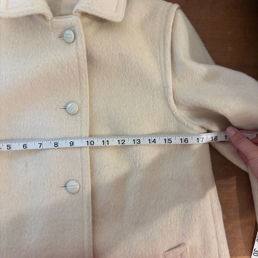 Salko Vintage Women’s Wool Austrian Long Neutral Cream Peacoat Size 36 - Picture 7 of 12